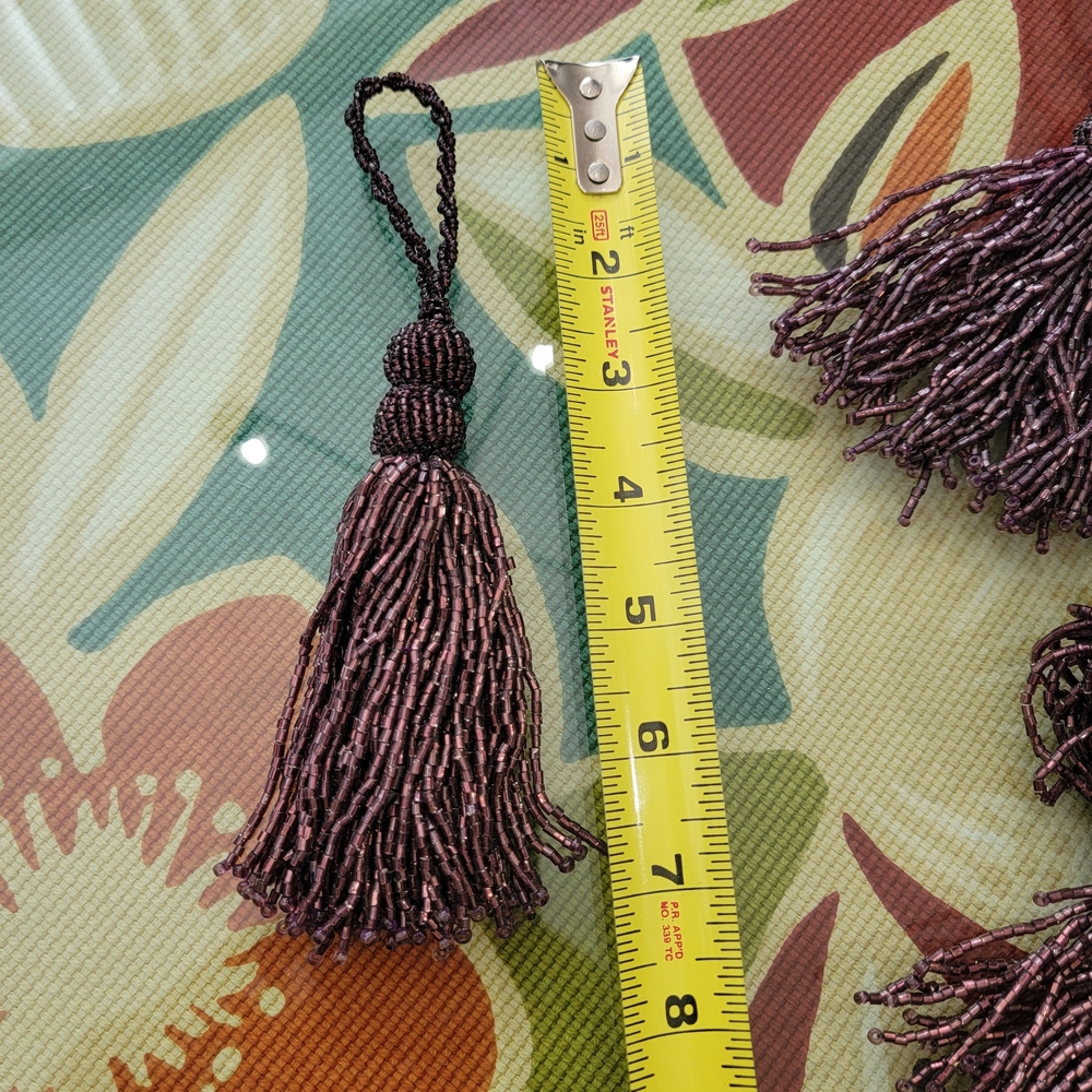 Set of Purple Tassel Ornaments - Picture 4 of 4